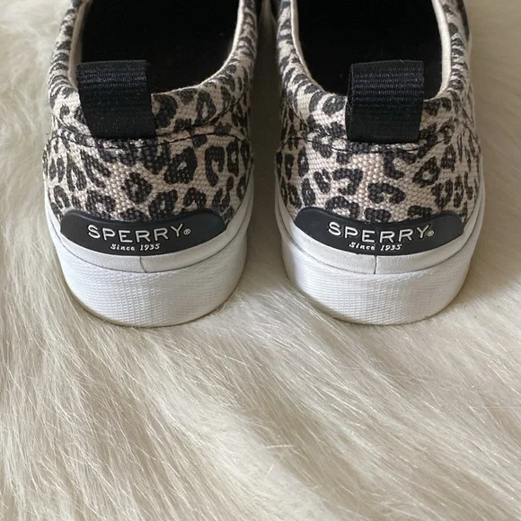 Sperry Top-Sider Pier Wave Hi Slip-On Leopard Print Sneakers Size 8.5 - Picture 2 of 6